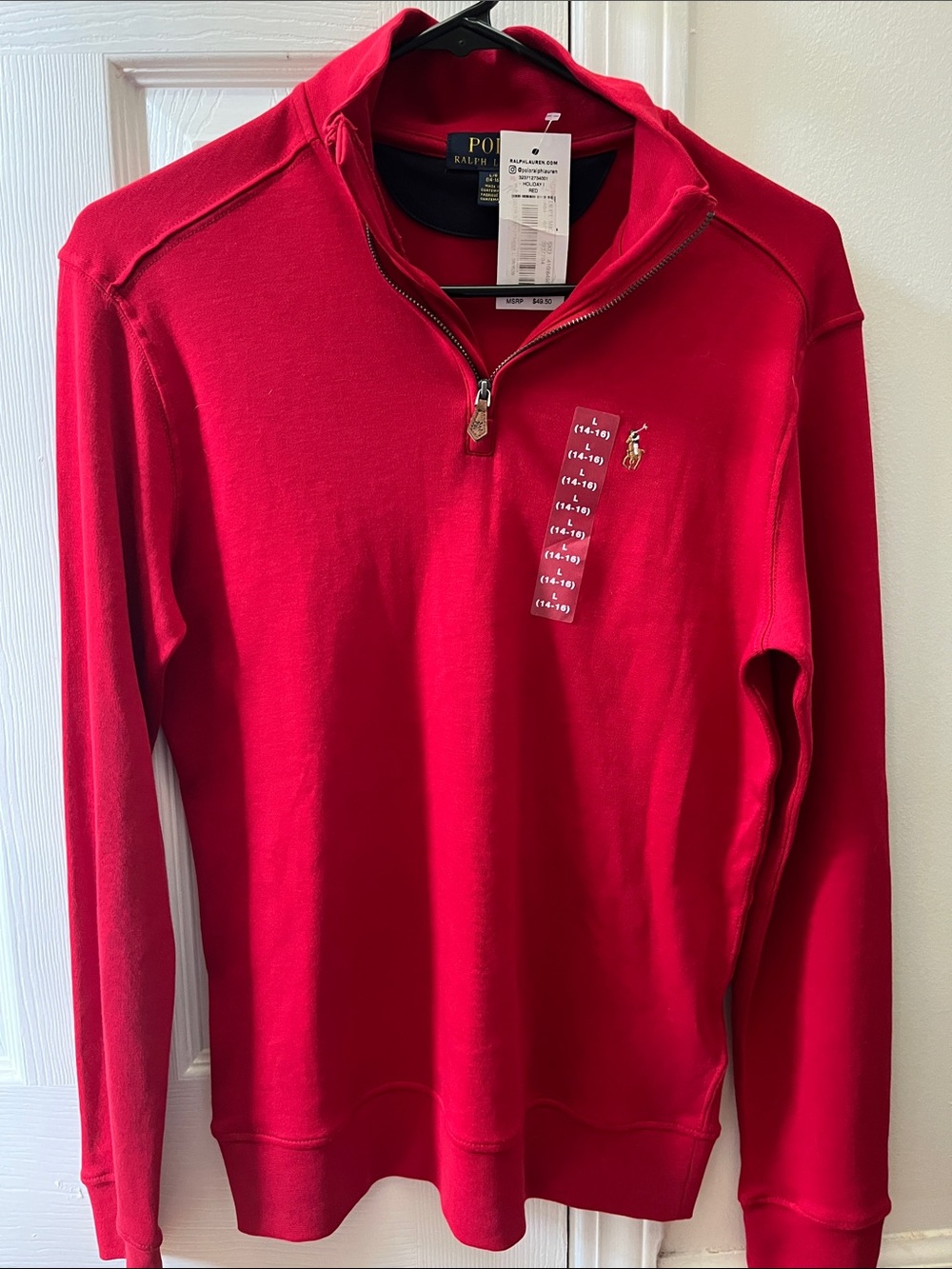 Polo by Ralph Lauren Red Boys 1/4 Zip Sweater